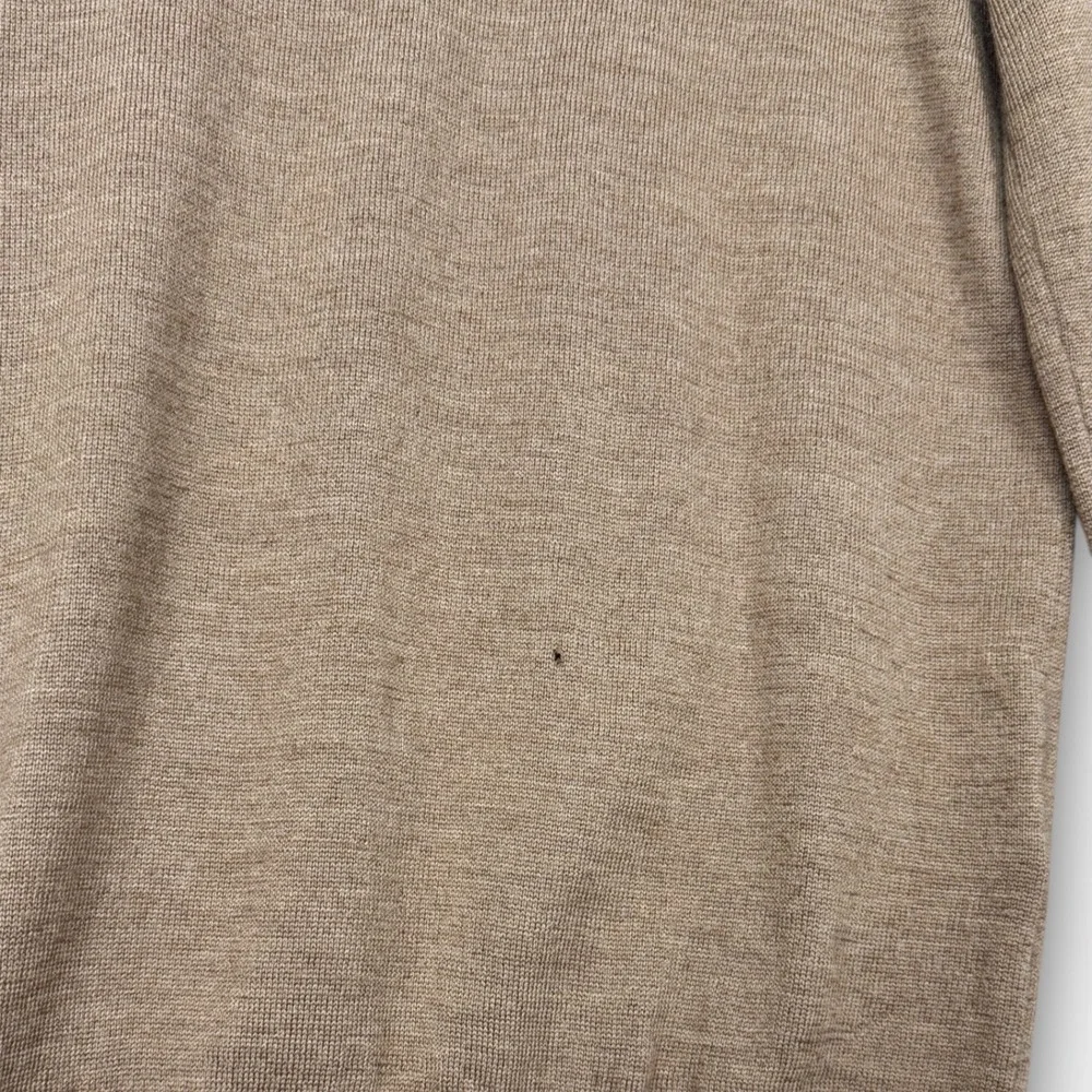 Banana Republic Mens Merino Wool Sweater M Taupe Brown Baruffa Italian Yarn Knit